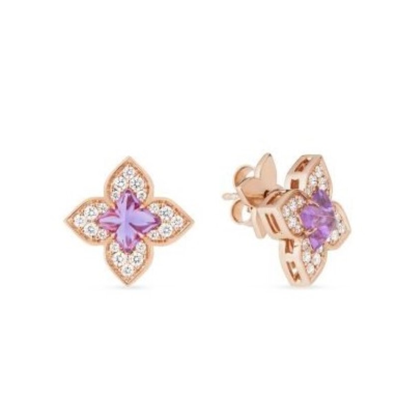 Roberto Coin Venetian Princess Carnevale Amethyst And Diamond Earrings