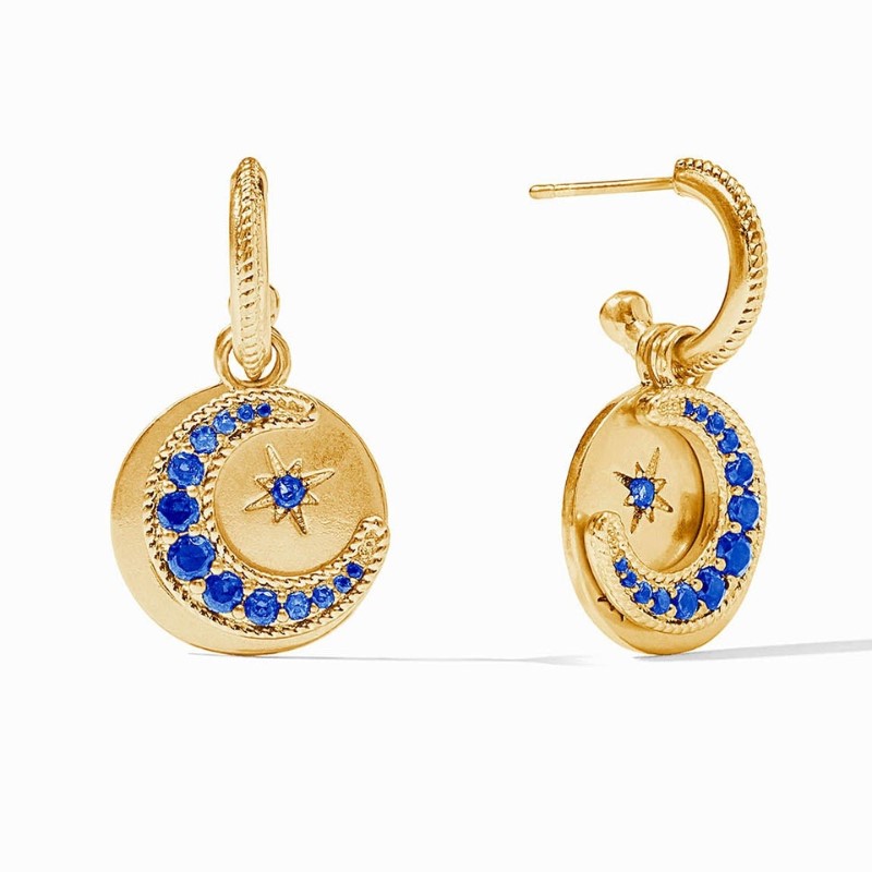 Julie Vos Luna 4-in-1 Charm Earring In Sapphire Blue CZ