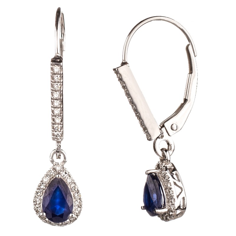 Blue Sapphire And Diamond Dangle Earrings