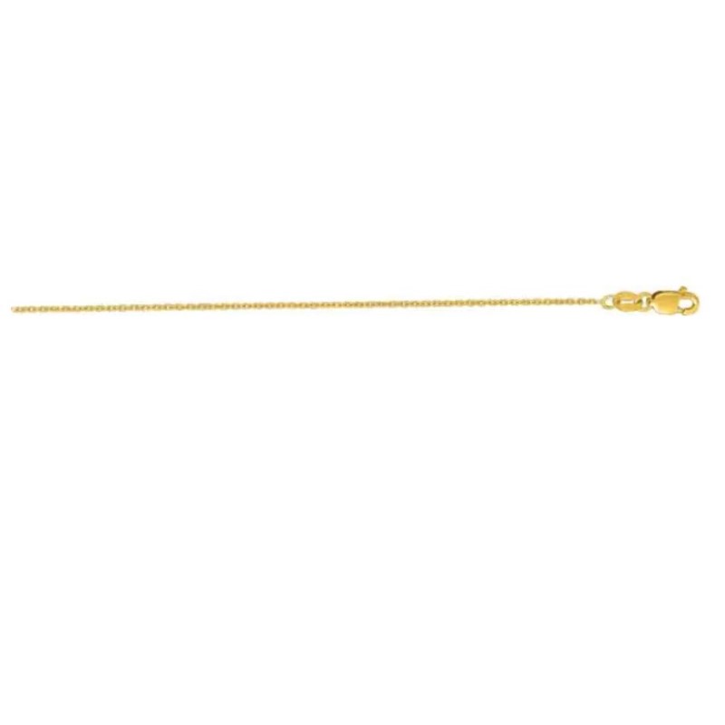 14K Yellow Gold 1.1mm Diamond Cut Cable Chain