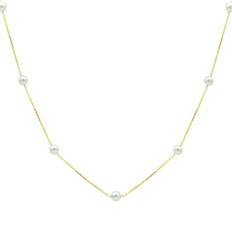 Akoya Pearl Tincup Necklace
