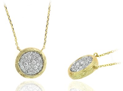 14 Karat White Gold Diamond Station Necklace - 001-165-13000347