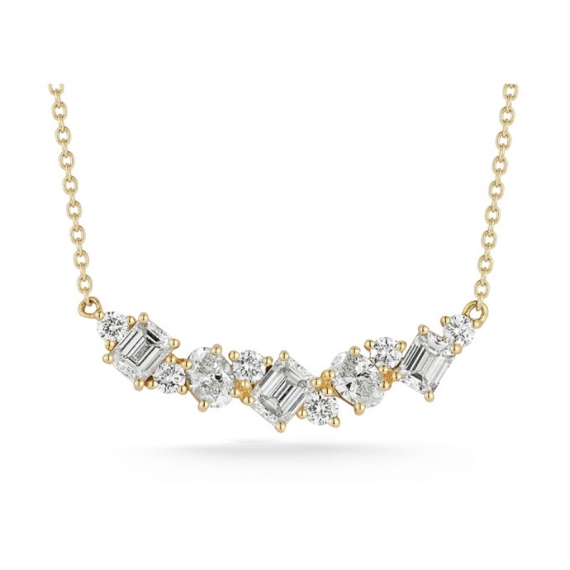 Multi Shape Alternating Diamond Necklace