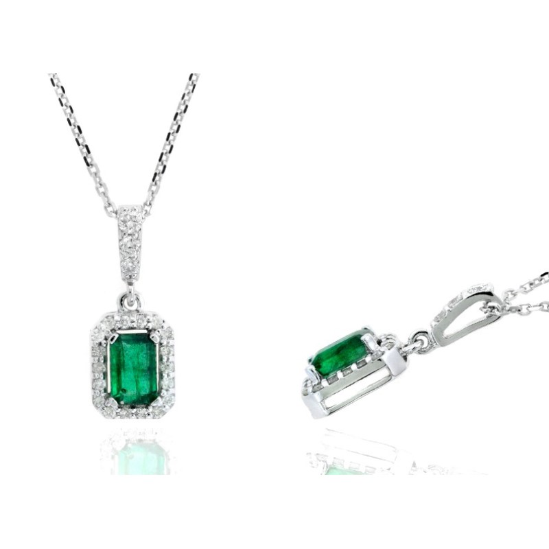 Emerald And Diamond Pendant