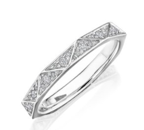 Henri Daussi Geometric Diamond Wedding Band