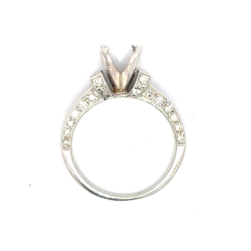 Estate Platinum Diamond Semi Mount Ring