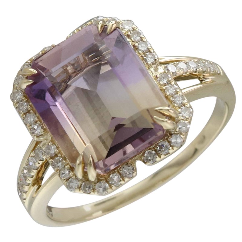 Pink Amethyst and Diamond Ring