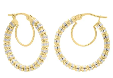 Gold Iced Round Hoops
