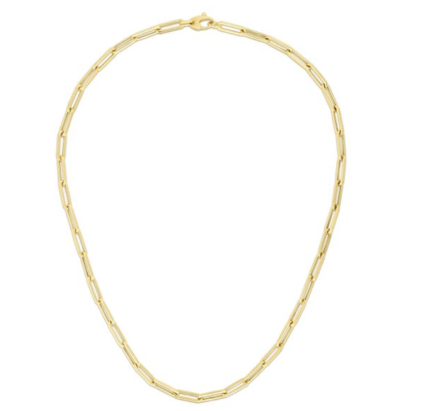 10 Karat Yellow Gold 4.2mm Polished Paperclip Chain Necklace Measuring 18 Inches