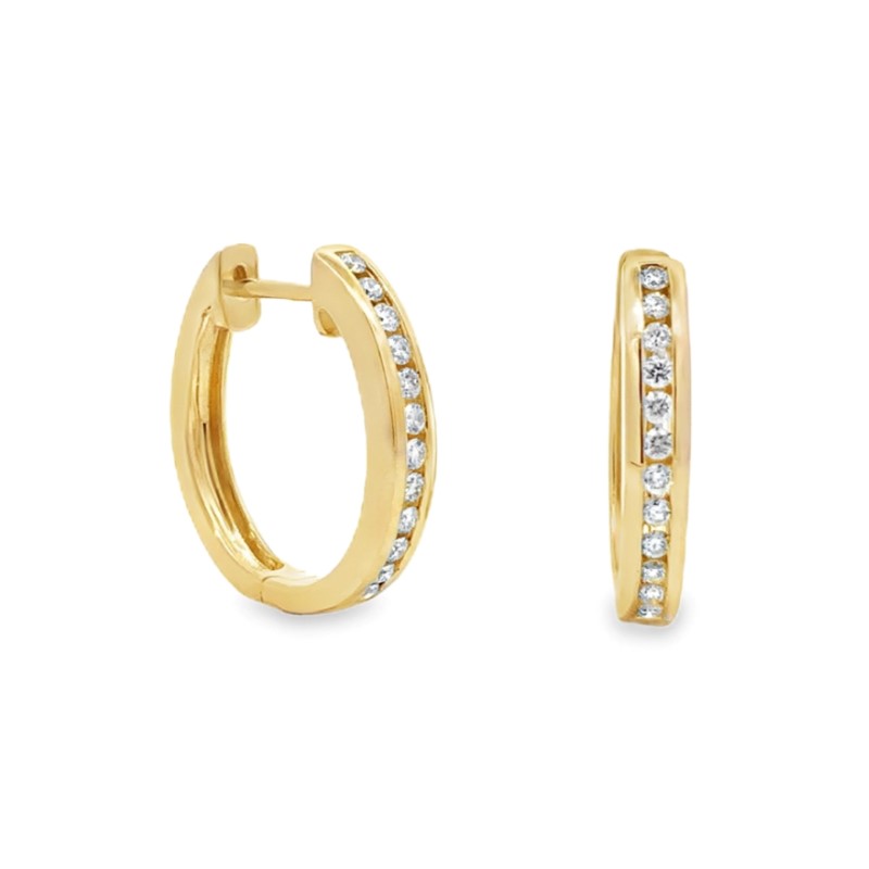 Oval Diamond Hoop Earrings