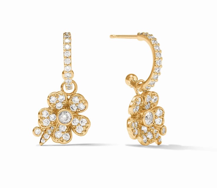 Julie Vos Laurel Hoop & Charm Earrings