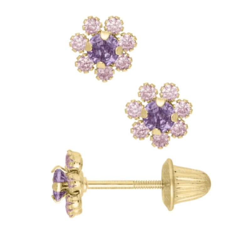 Kiddie Kraft CZ Flower Earrings