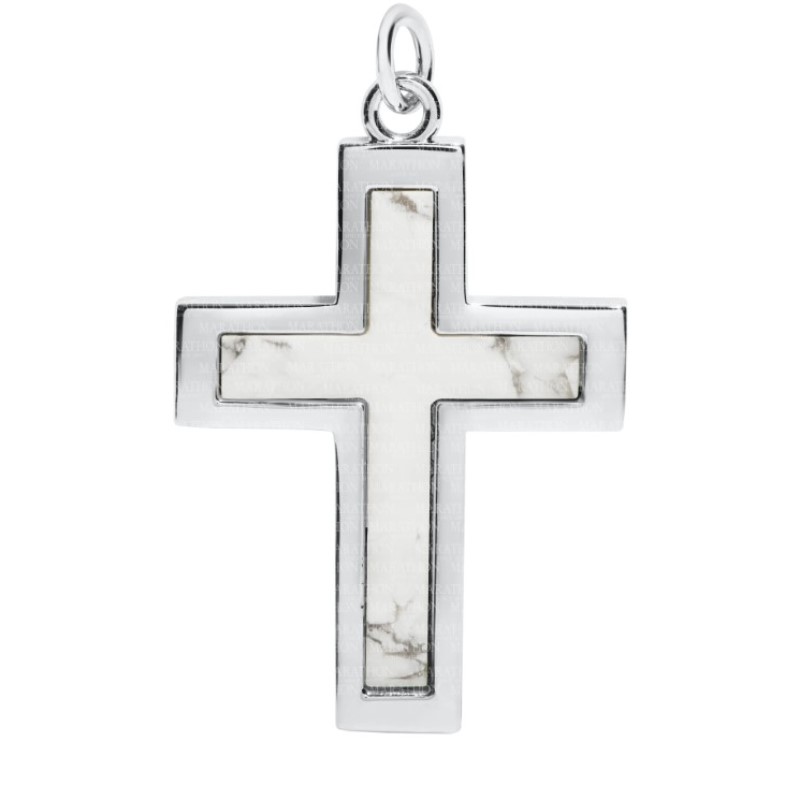 Howlite Cross Pendant Necklace