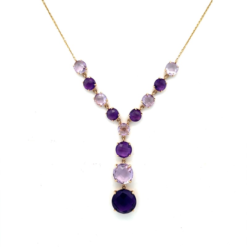 Amethyst Lariat Necklace