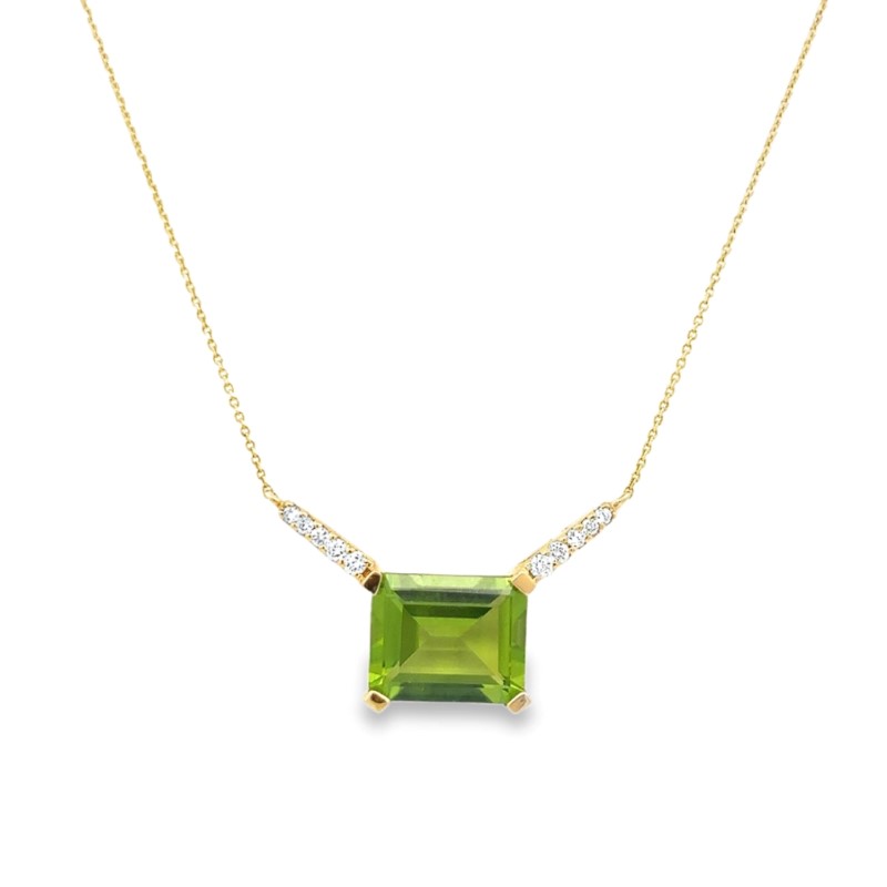 Peridot And Diamond Necklace