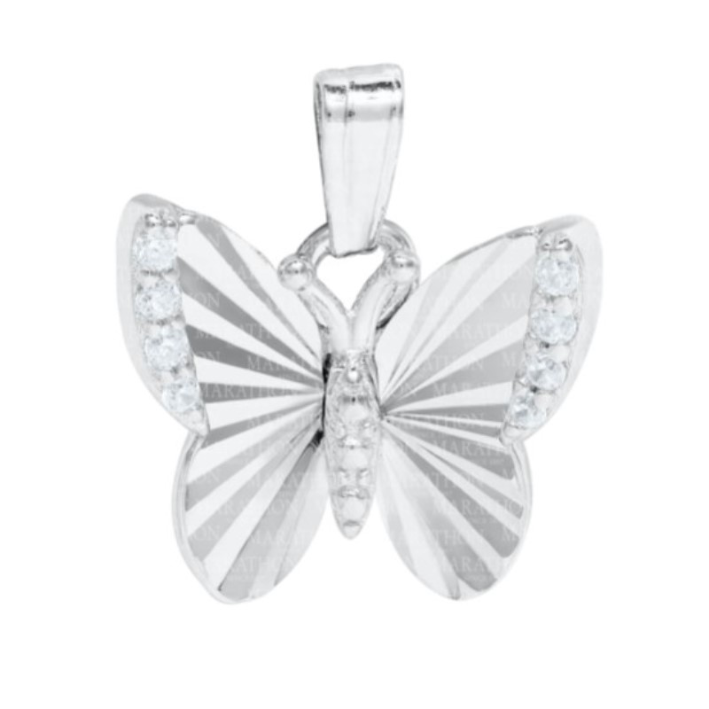 Kiddie Kraft Butterfly Pendant Necklace with CZ