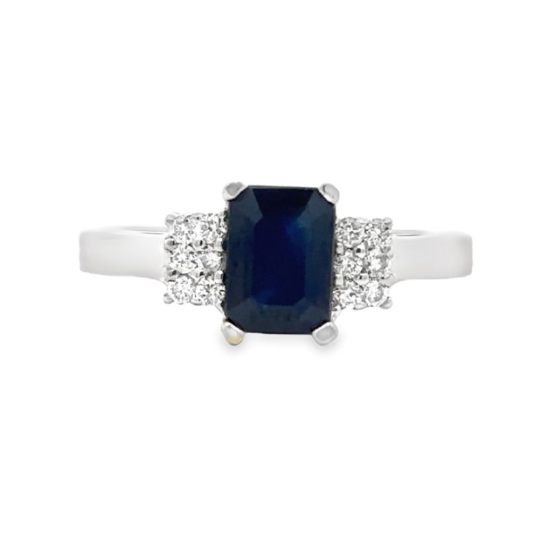 Blue Sapphire And Diamond Ring