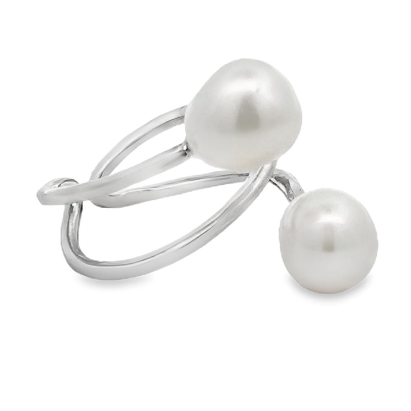 2 Pearl Coil Ring