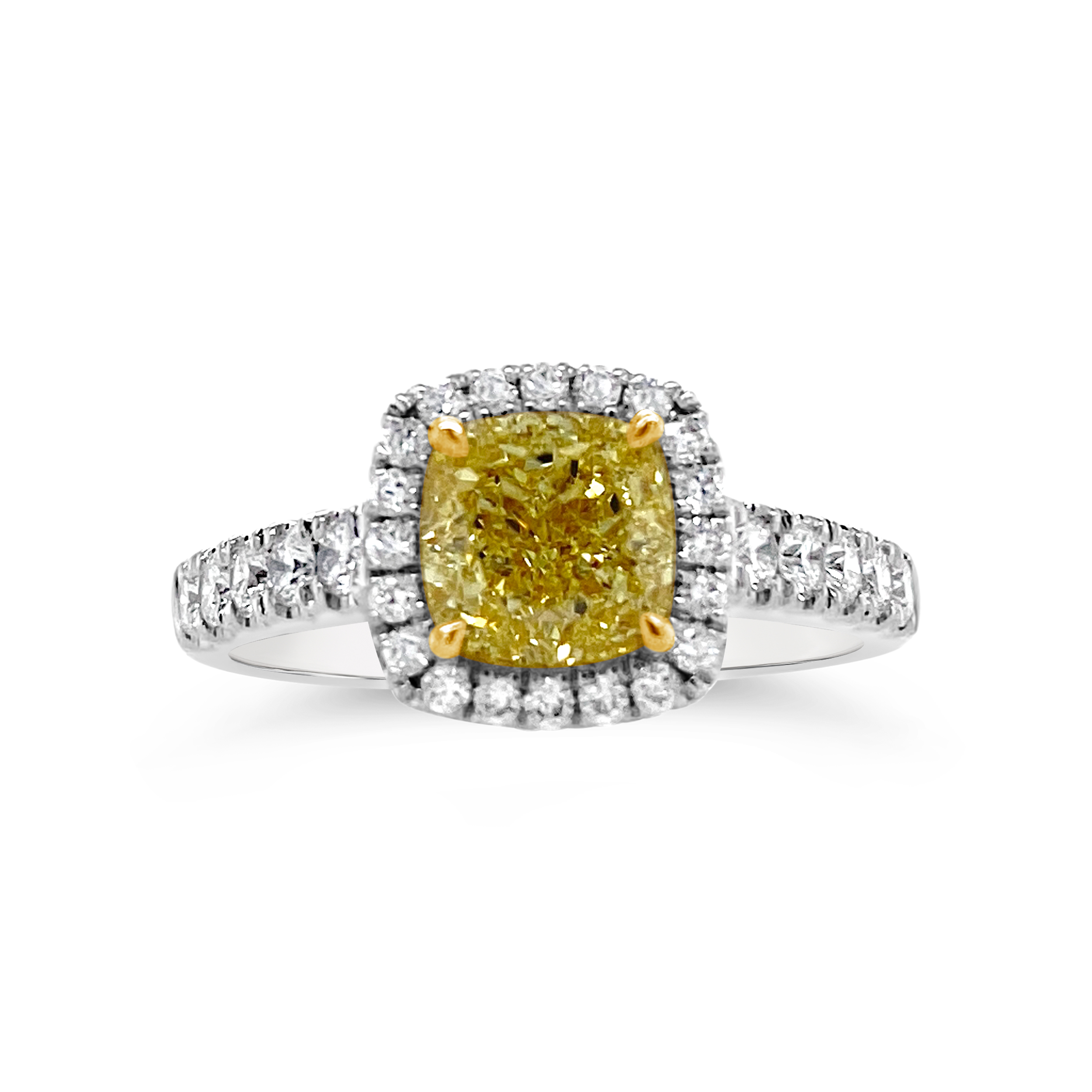 Yes By Martin Binder Platinum Yellow Diamond Halo Ring (2.00 Ct. Tw.)