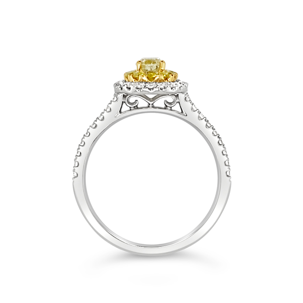 Clara By Martin Binder Yellow Diamond Halo Ring (0.88 Ct. Tw.)