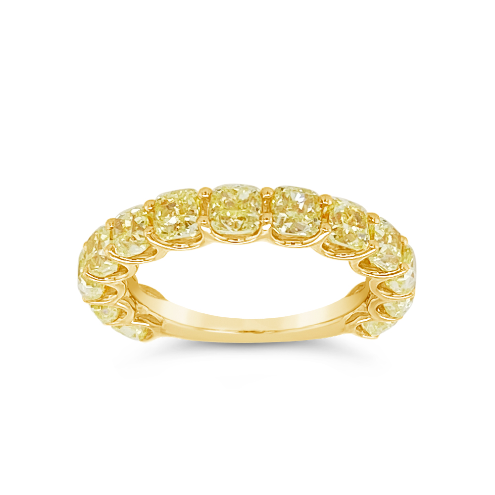 Clara By Martin Binder Yellow Cushion Diamond Ring (4.20 Ct. Tw.)