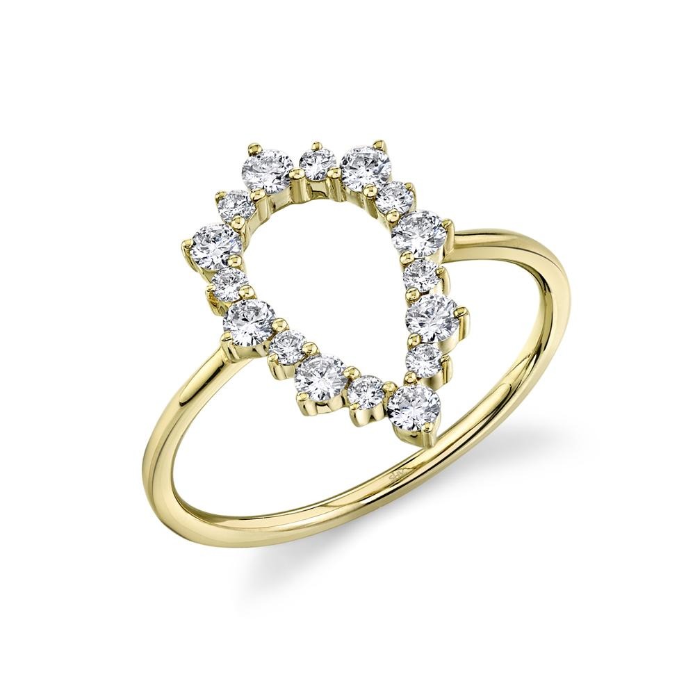 Shy Creation Kate Diamond Open Pear Frame Ring