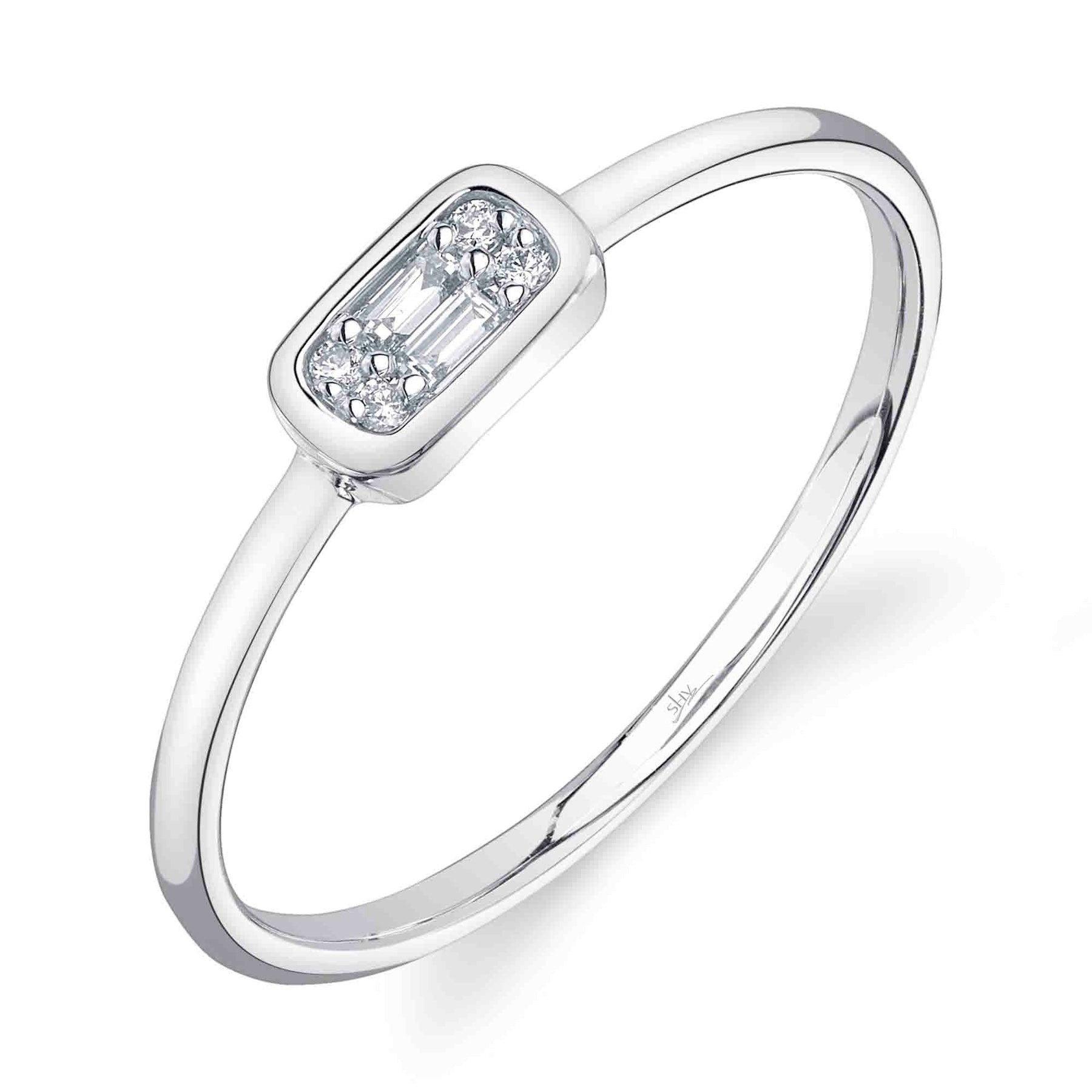 Shy Creation Aleera Diamond Baguette Ring