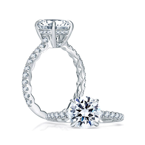 A.jaffe Semi-mount Engagement Ring (0.49 Ct. Tw.)