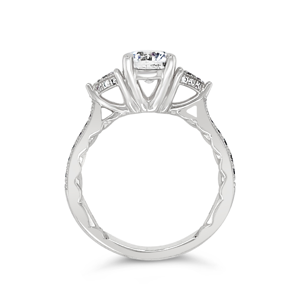 A.jaffe Three Stone Diamond Engagement Ring Mounting (0.30 Ct. Tw.)