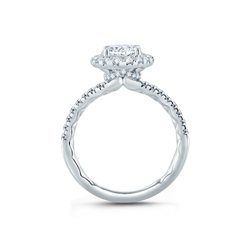 A.jaffe Halo Semi-mount Diamond Engagement Ring (0.52 Ct. Tw.)