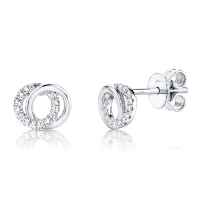 Shy Creation Diamond Love Knot Circle Earrings