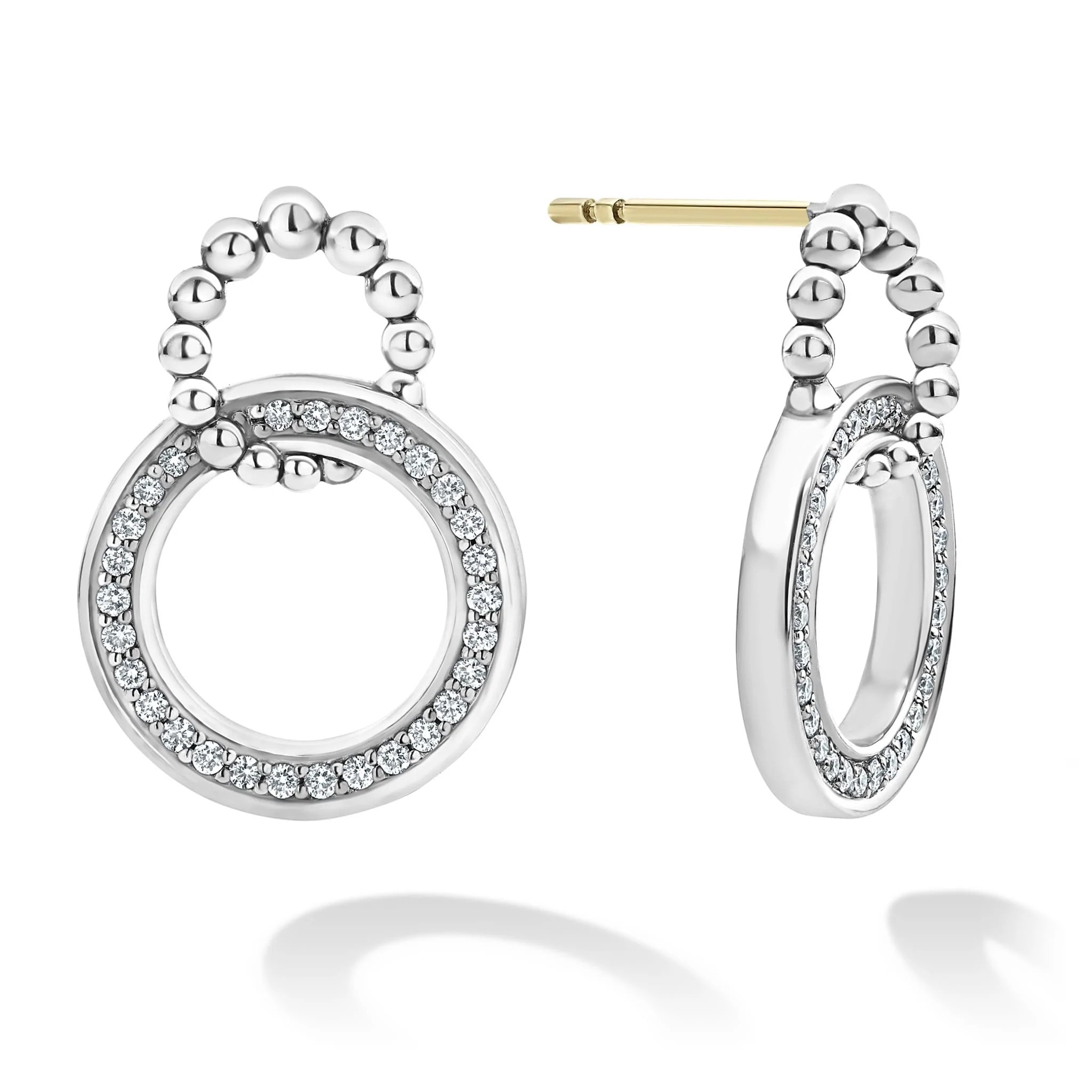 Lagos Caviar Spark Diamond Double Circle Earrings