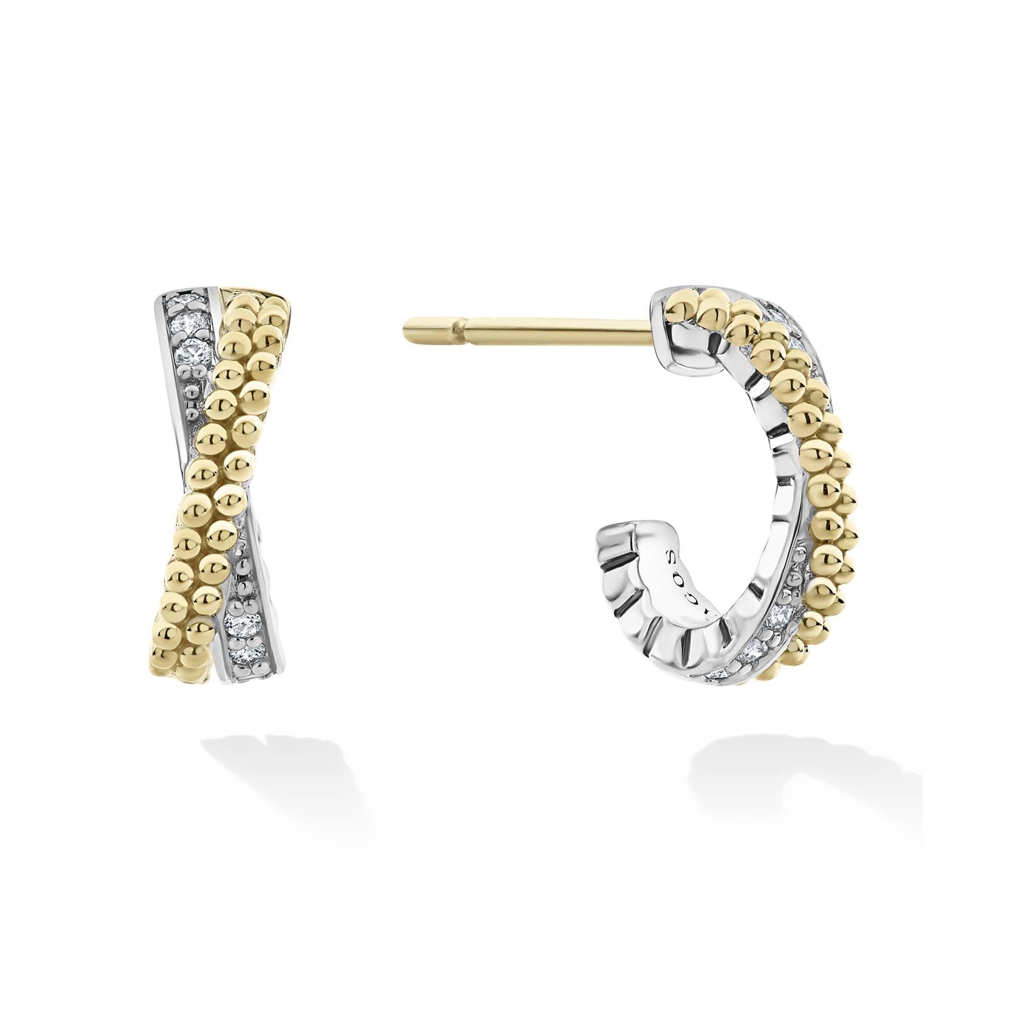 Lagos Caviar Lux Diamond Hoop Earrings