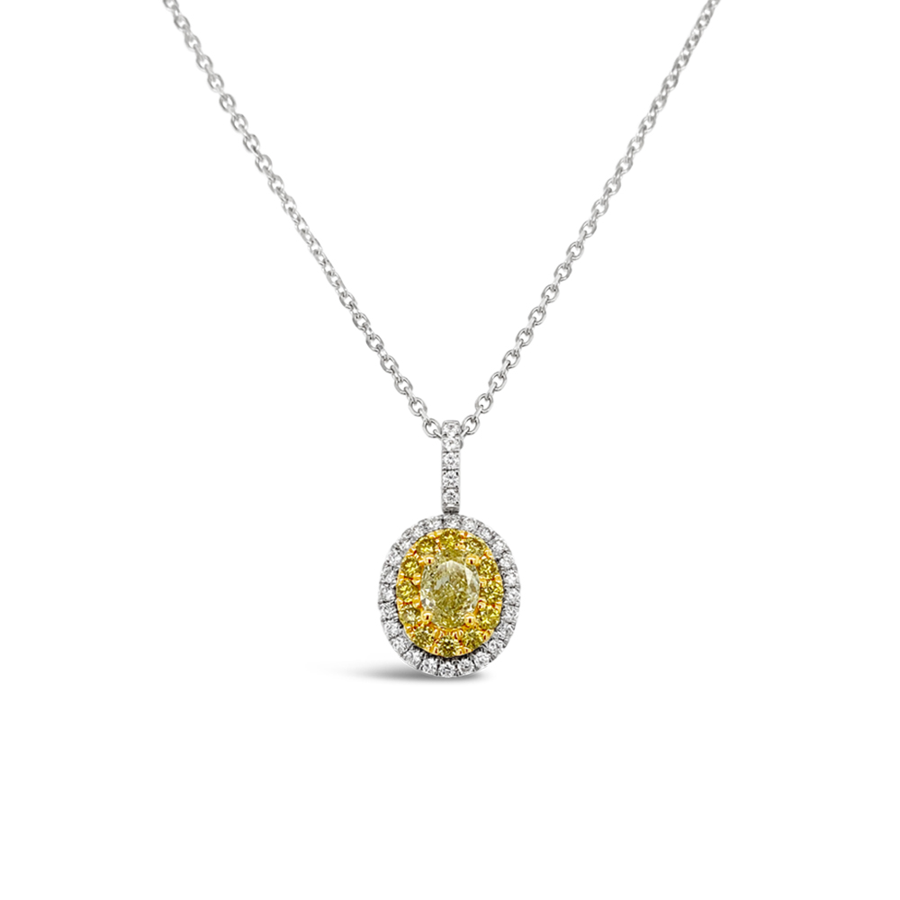 Clara By Martin Binder Yellow Diamond Halo Necklace (0.69 Ct. Tw.)