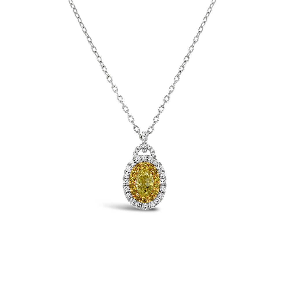 Clara By Martin Binder Yellow Diamond Halo Pendant Necklace (2.69 Ct. Tw.)