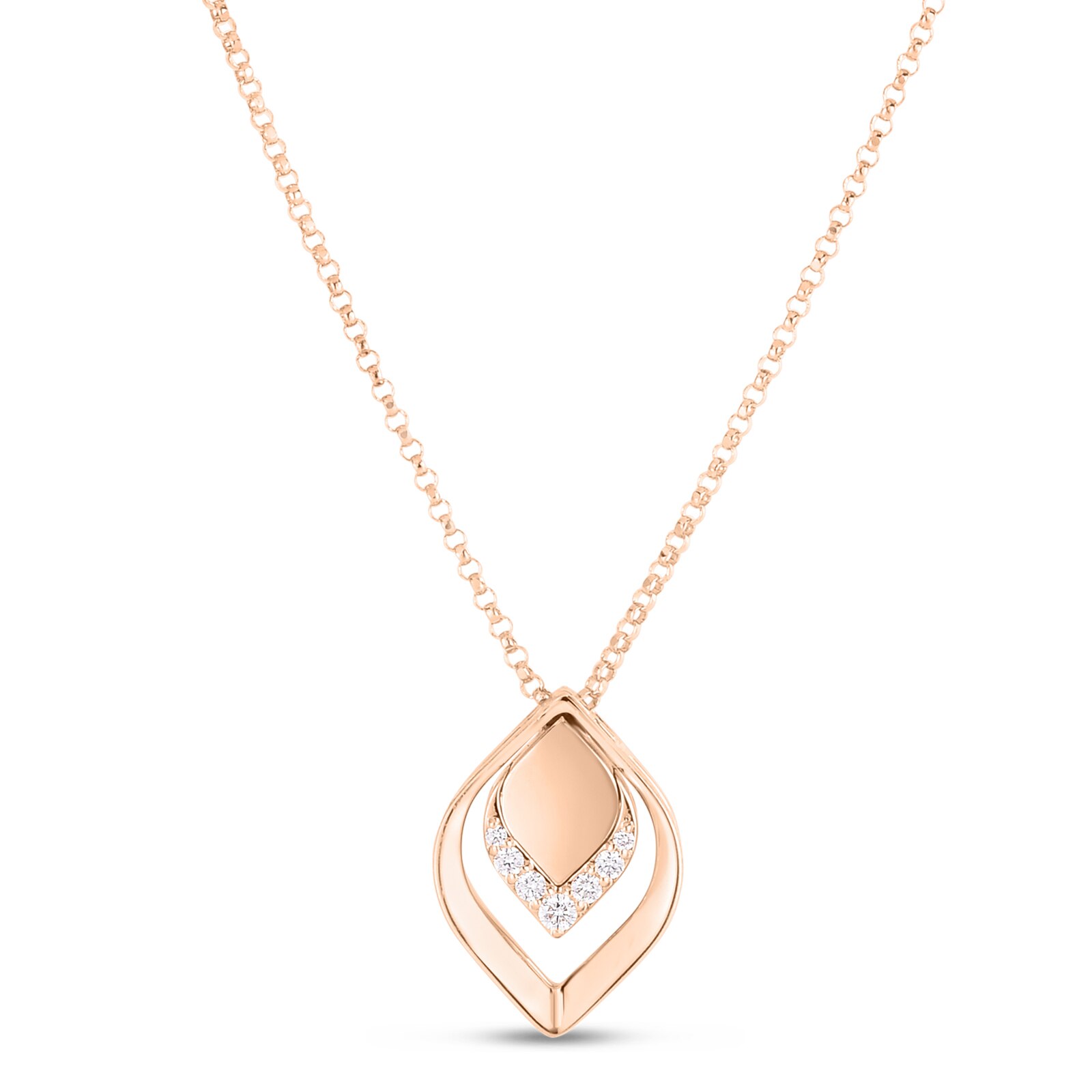 Roberto Coin Diamond Single Petal Necklace