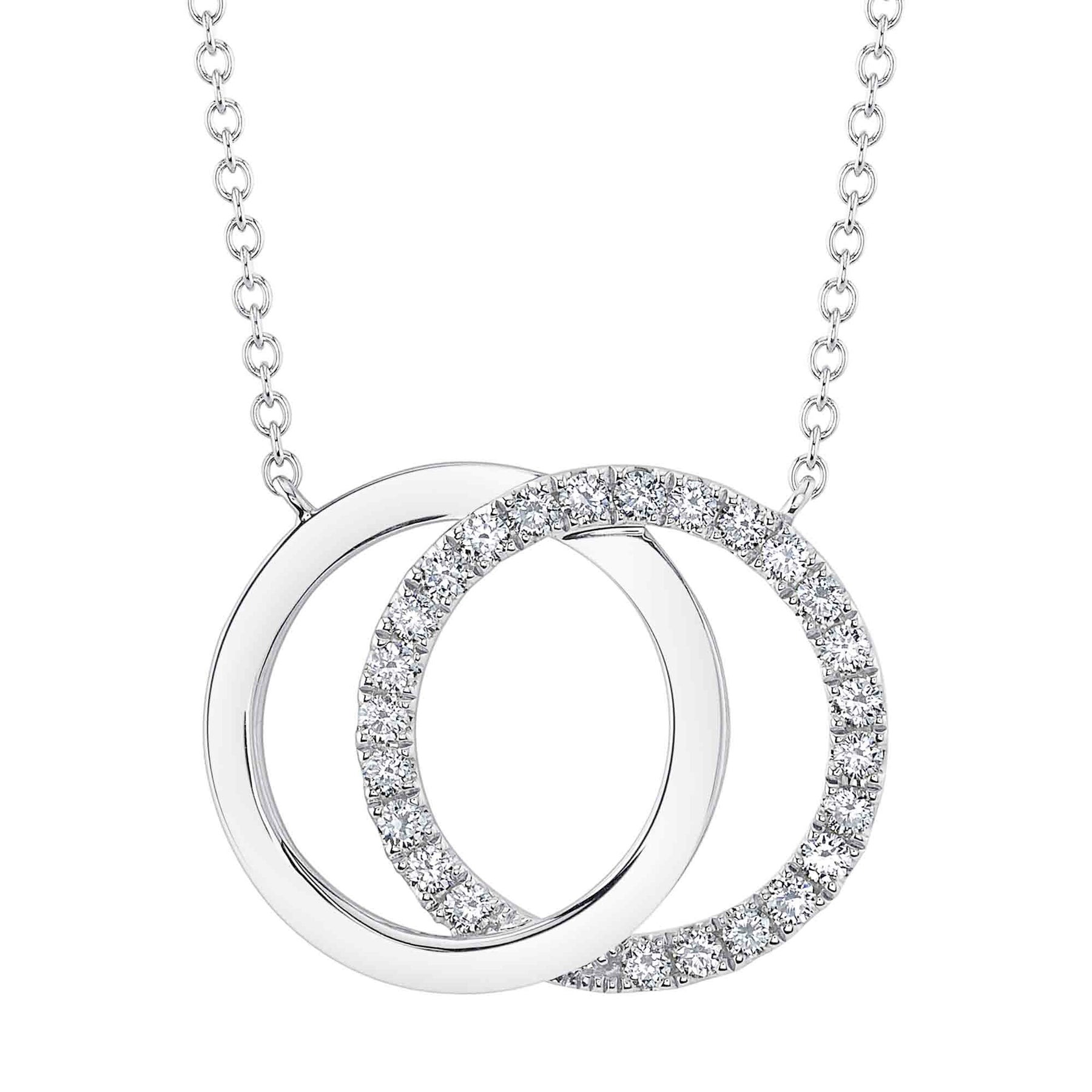 Shy Creation Kate Diamond Love Knot Circle Necklace