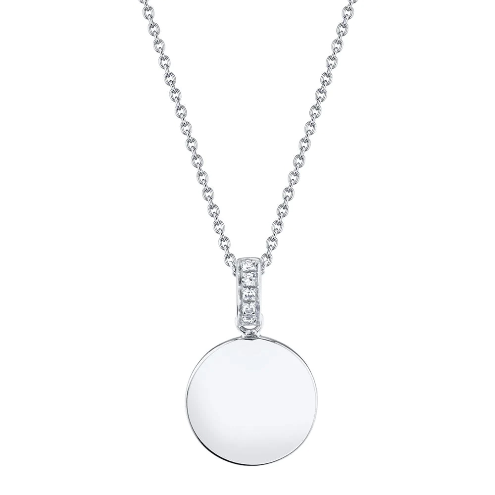 Shy Creation Diamond Disc Necklace