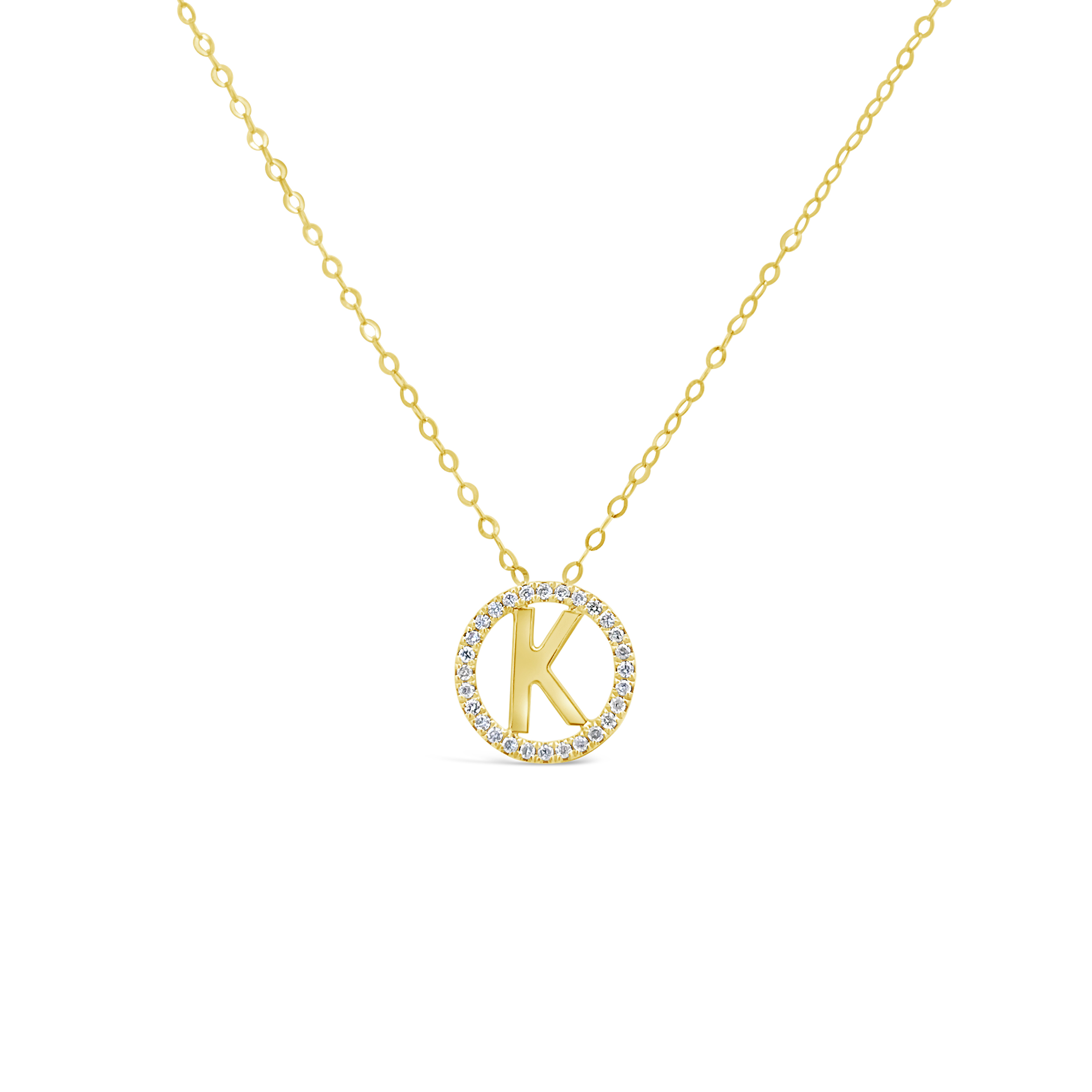 Clara By Martin Binder Diamond Initial K Disc Necklace (0.09 Ct. Tw.)