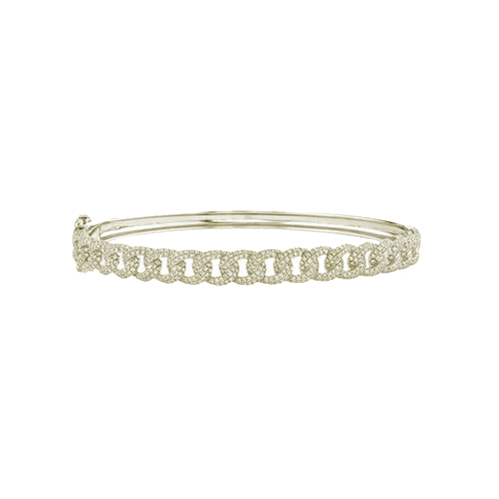 Shy Creation Diamond Pave Link Bangle (1.26 Ct)