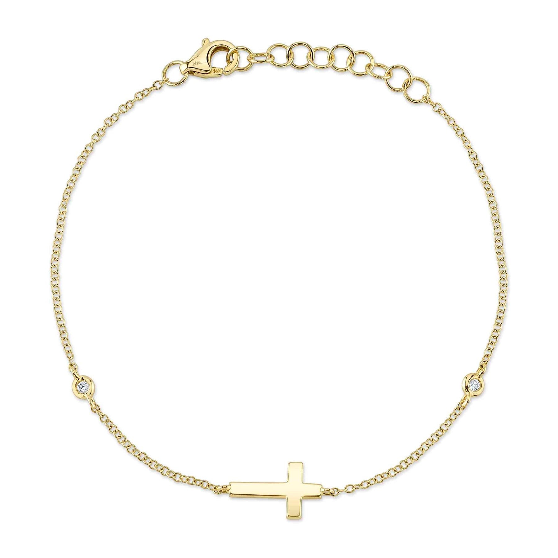 Shy Creation Kate Diamond Bezel Cross Bracelet