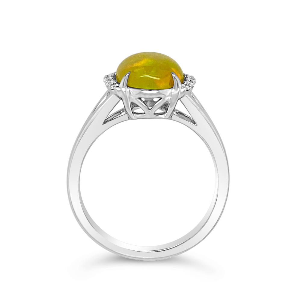 Irisa By Martin Binder Ethiopian Opal & Diamond Half Halo Ring