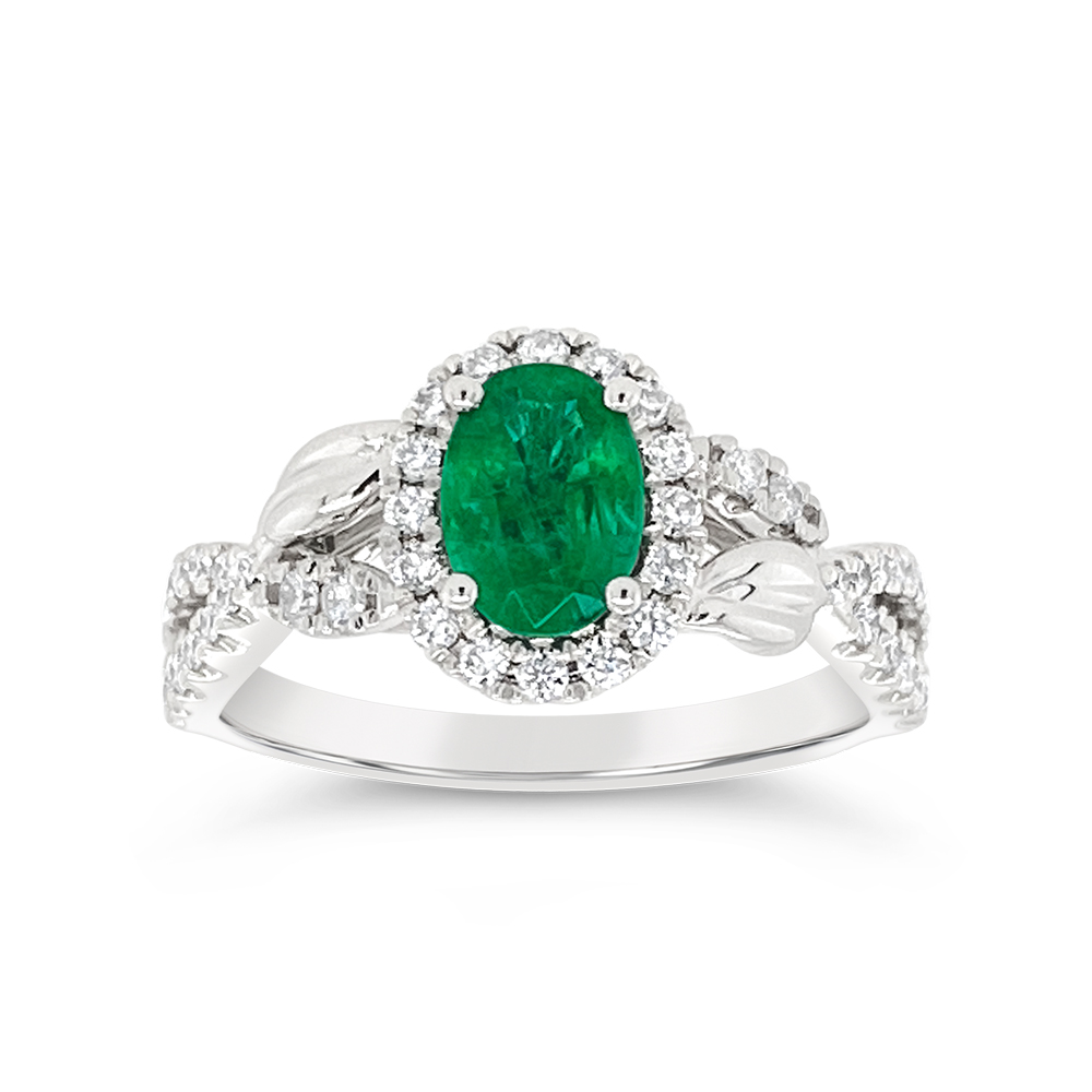 Irisa By Martin Binder Emerald & Diamond Swirl Ring