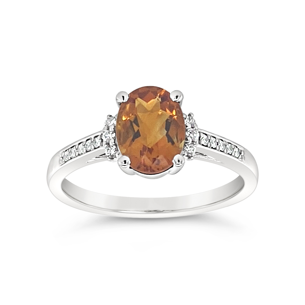 Irisa By Martin Binder Oval Citrine & Diamond Ring