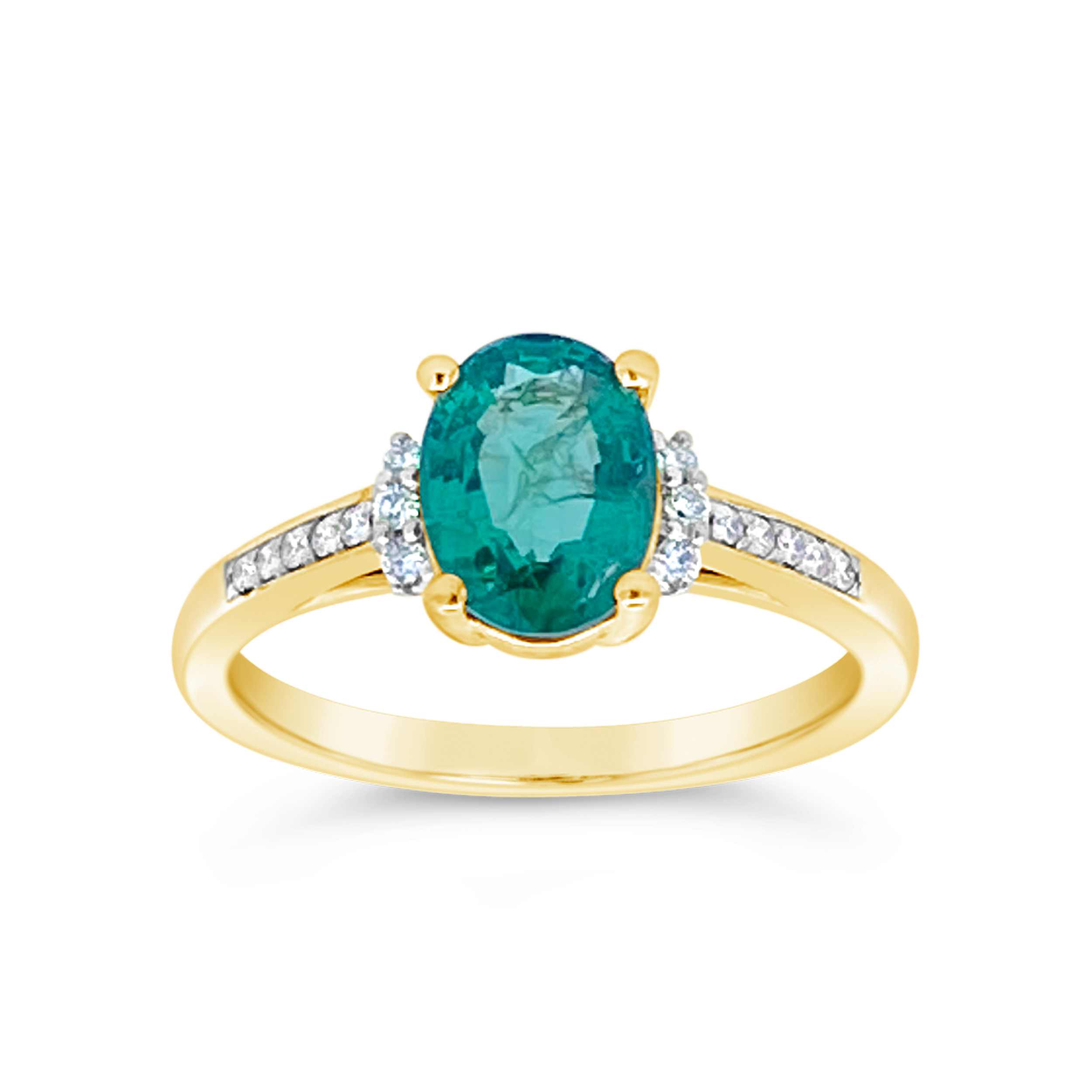 Irisa By Martin Binder Oval Emerald & Diamond Ring