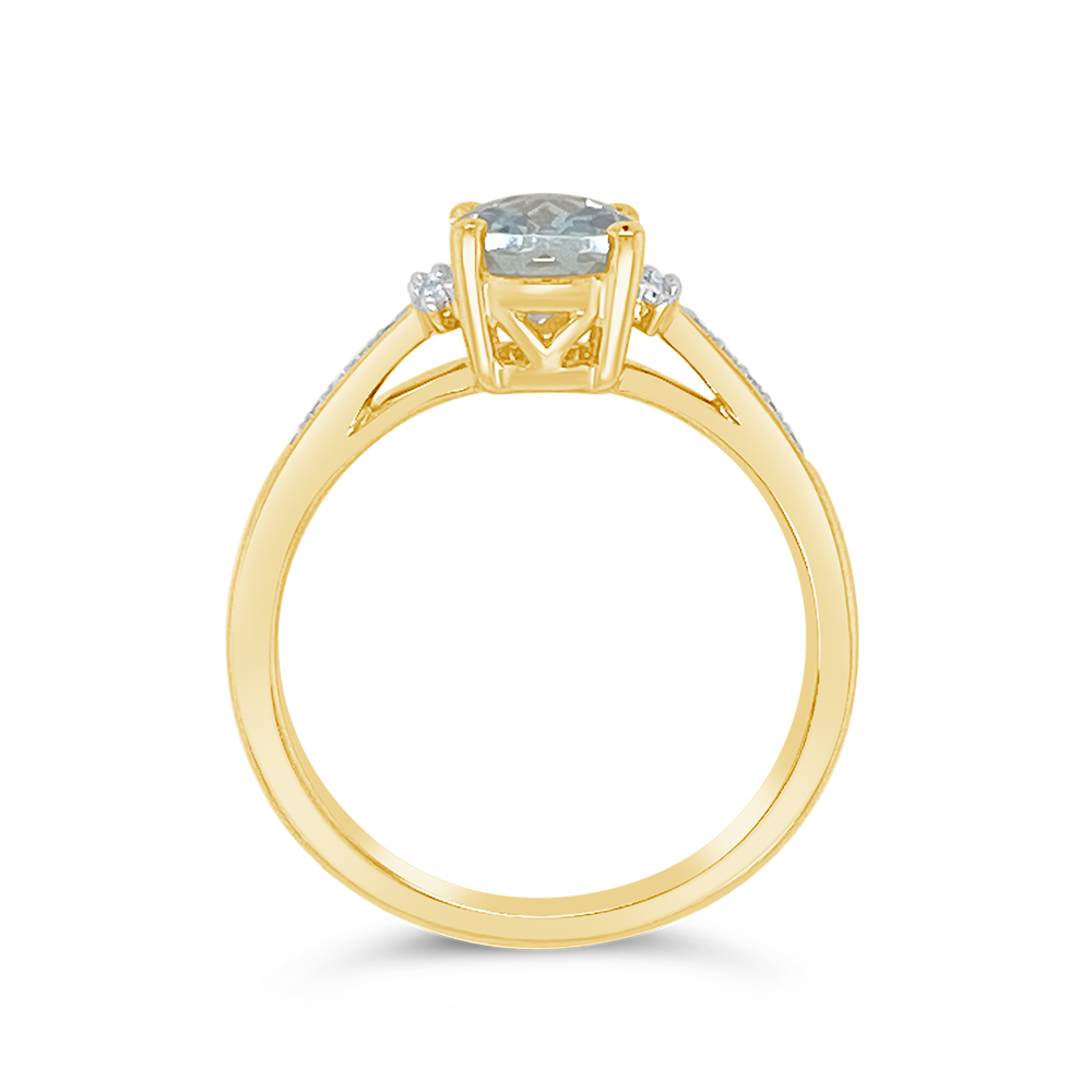 Irisa By Martin Binder Oval Aquamarine & Diamond Ring