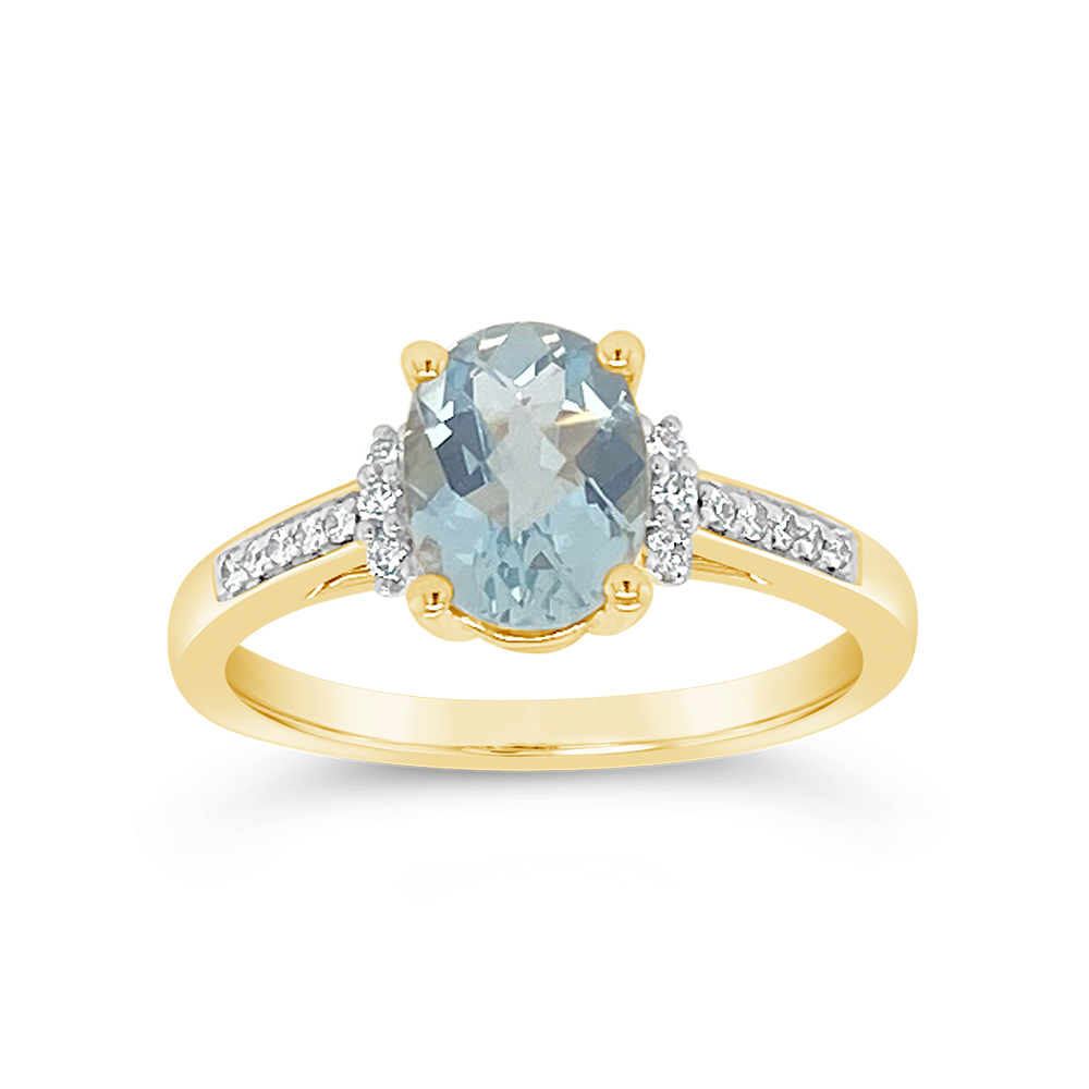 Irisa By Martin Binder Oval Aquamarine & Diamond Ring