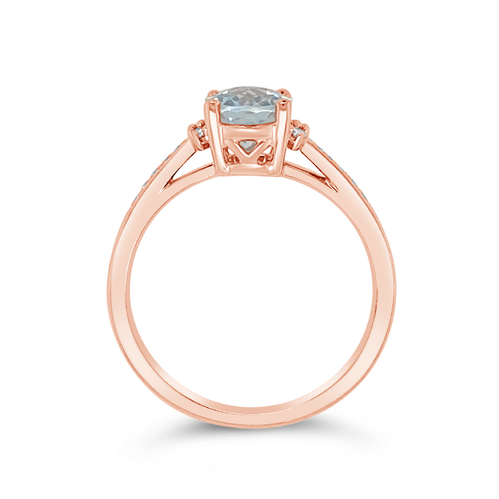 Irisa By Martin Binder Oval Aquamarine & Diamond Ring