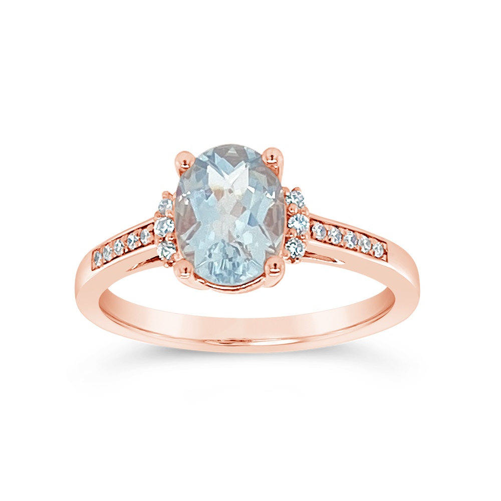 Irisa By Martin Binder Oval Aquamarine & Diamond Ring