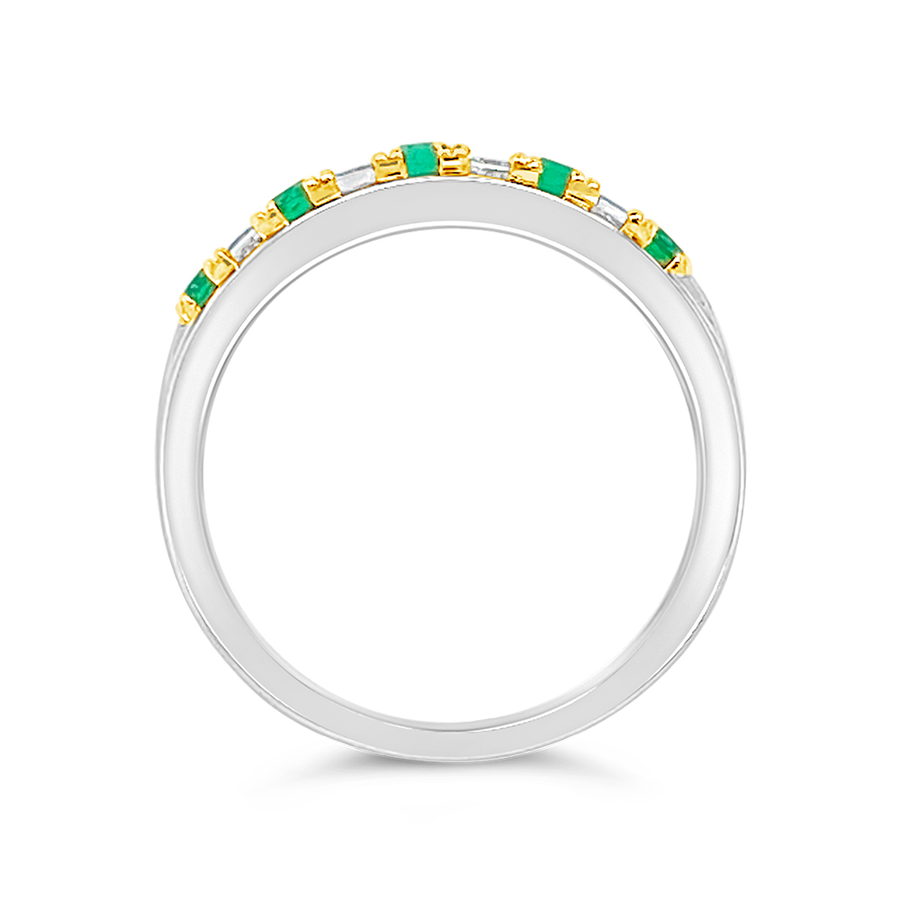 Irisa By Martin Binder Round Emerald & Diamond Ring